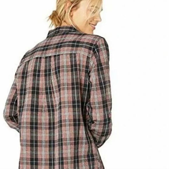 𝅺UGG Elin Red Black Plaid 100% Cotton Flannel Button Down Sz Xs - Picture 5 of 10